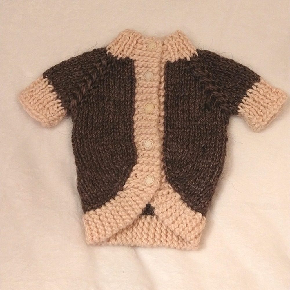 🗽New/ XS Alpaca Cardigan Dog's Knit 🤎💗handmade 💕handknitted